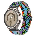 For Coros Apex Pro / Apex 46mm 22mm Painted Colorful Nylon Woven Buckle Watch Band(Geometric Rainbow