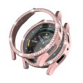 For Samsung Galaxy Watch 6 40mm Diamond Hollow PC Watch Protective Case(Pink)