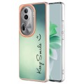 For OPPO Reno11 Pro 5G Global Electroplating Marble Dual-side IMD Phone Case(Smile)