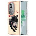 For OPPO Reno11 Pro 5G Global Electroplating Marble Dual-side IMD Phone Case(Lucky Dog)