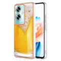 For OPPO A79 5G Global Electroplating Marble Dual-side IMD Phone Case(Draft Beer)