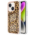 For iPhone 15 Electroplating Marble Dual-side IMD Phone Case(Leopard Print)