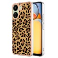 For Xiaomi Redmi 13C 4G Electroplating Marble Dual-side IMD Phone Case(Leopard Print)
