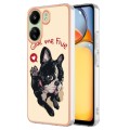 For Xiaomi Redmi 13C 4G Electroplating Marble Dual-side IMD Phone Case(Lucky Dog)