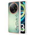 For Xiaomi Redmi A3 Electroplating Marble Dual-side IMD Phone Case(Smile)