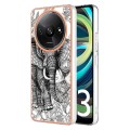 For Xiaomi Redmi A3 Electroplating Marble Dual-side IMD Phone Case(Totem Elephant)