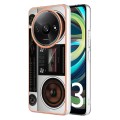 For Xiaomi Redmi A3 Electroplating Marble Dual-side IMD Phone Case(Retro Radio)