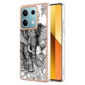 For Xiaomi Redmi Note 13 5G Electroplating Marble Dual-side IMD Phone Case(Totem Elephant)
