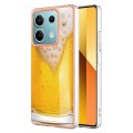 For Xiaomi Redmi Note 13 5G Electroplating Marble Dual-side IMD Phone Case(Draft Beer)