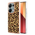 For Xiaomi Redmi Note 13 Pro 4G/Poco M6 Pro 4G Electroplating Marble Dual-side IMD Phone Case(Leopar