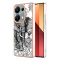 For Xiaomi Redmi Note 13 Pro 4G/Poco M6 Pro 4G Electroplating Marble Dual-side IMD Phone Case(Totem