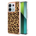 For Xiaomi Redmi Note 13 Pro 5G Global Electroplating Marble Dual-side IMD Phone Case(Leopard Print)