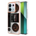 For Xiaomi Redmi Note 13 Pro 5G Global Electroplating Marble Dual-side IMD Phone Case(Retro Radio)