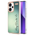 For Xiaomi Redmi Note 13 Pro+ 5G Electroplating Marble Dual-side IMD Phone Case(Smile)