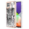 For Samsung Galaxy A22 4G EU Version Electroplating Marble Dual-side IMD Phone Case(Totem Elephant)