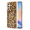 For Samsung Galaxy A24 Electroplating Marble Dual-side IMD Phone Case(Leopard Print)