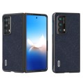 For Honor Magic Vs2 ABEEL Cross Texture Genuine Leather Phone Case(Blue)