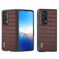For Honor Magic Vs2 ABEEL Crocodile Texture Genuine Leather Phone Case(Brown)
