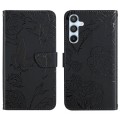 For Samsung Galaxy S24+ 5G Skin Feel Butterfly Embossed Flip Leather Phone Case(Black)