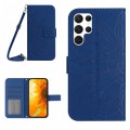 For Samsung Galaxy S24 Ultra 5G Skin Feel Sun Flower Embossed Flip Leather Phone Case with Lanyard(D