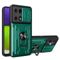 For Xiaomi Redmi Note 13 Pro 4G Sliding Camshield TPU+PC Phone Case with Card Slot(Dark Green)