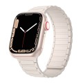 For Apple Watch 7 45mm Magnetic Loop Silicone Watch Band(Starlight)