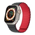 For Apple Watch Ultra 2 49mm Magnetic Loop Silicone Watch Band(Black Red)