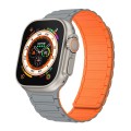 For Apple Watch Ultra 2 49mm Magnetic Loop Silicone Watch Band(Grey Orange)