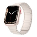 For Apple Watch 9 41mm Magnetic Loop Silicone Watch Band(Starlight)