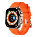 For Apple Watch 8 41mm Double Ring Silicone Watch Band(Orange)