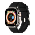 For Apple Watch 8 41mm Double Ring Silicone Watch Band(Black)