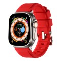For Apple Watch 8 45mm Double Ring Silicone Watch Band(Red)