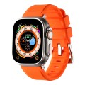 For Apple Watch 7 41mm Double Ring Silicone Watch Band(Orange)