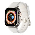 For Apple Watch 7 41mm Double Ring Silicone Watch Band(White)