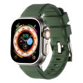 For Apple Watch 3 38mm Double Ring Silicone Watch Band(Army Green)