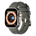 For Apple Watch 3 38mm Double Ring Silicone Watch Band(Dark Grey)