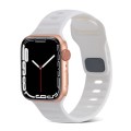 For Apple Watch Ultra 49mm Square Buckle Stripes Silicone Watch Band(White)