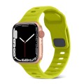 For Apple Watch Ultra 49mm Square Buckle Stripes Silicone Watch Band(Fluorescent Green)
