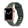 For Apple Watch SE 2022 40mm Square Buckle Stripes Silicone Watch Band(Army Green)