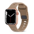 For Apple Watch 7 41mm Square Buckle Stripes Silicone Watch Band(Brown)