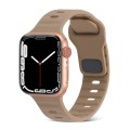 For Apple Watch SE 2023 44mm Square Buckle Stripes Silicone Watch Band(Brown)