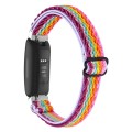 For Fitbit Inspire 3 Buckle Wave Braided Nylon Watch Band(Rainbow)