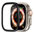 For Apple Watch Ultra 49mm Aluminum Alloy Frame Integrated Tempered Film(Black)