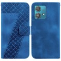 For Motorola Edge 40 Neo 7-shaped Embossed Leather Phone Case(Blue)