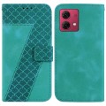 For Motorola Moto G84 7-shaped Embossed Leather Phone Case(Green)