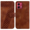 For Motorola Moto G84 7-shaped Embossed Leather Phone Case(Brown)