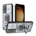 For Samsung Galaxy S23+ 5G Sliding Camshield TPU + PC Shockproof Phone Case with Holder(Grey)
