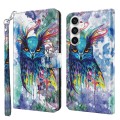 For Samsung Galaxy S23 FE 5G 3D Painting Pattern Flip Leather Phone Case(Watercolor Owl)
