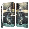 For Samsung Galaxy A05s 3D Painting Pattern Flip Leather Phone Case(Cat Tiger)