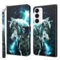 For Samsung Galaxy S24 5G 3D Painting Pattern Flip Leather Phone Case(Wolf)